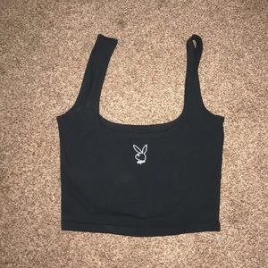 Black playboy bunny tank top